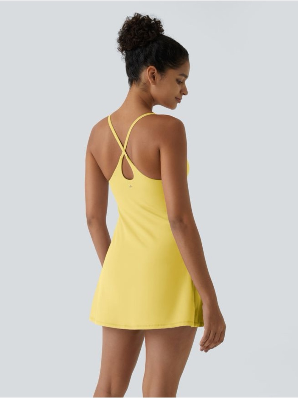 HALARA Yellow Crossback Swim Dress